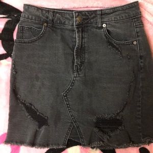 Short black skirt with slight distress and slit !